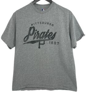 Pittsburgh Pirates MLB Gray Logo T-Shirt Womens Large